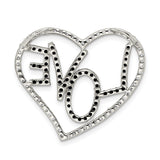Sterling Silver Heart Pendant with Cubic Zirconia, LOVE Design, Romantic Jewelry for Women