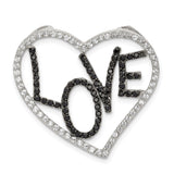 Sterling Silver Heart Pendant with Cubic Zirconia, LOVE Design, Romantic Jewelry for Women