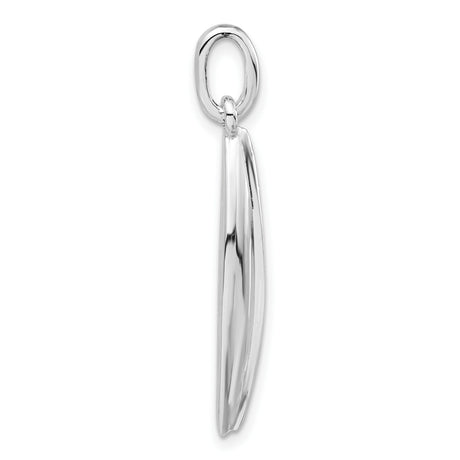 Sterling Silver Ichthys Pendant with Cubic Zirconia, Marquise Design, Christian Faith Jewelry