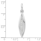 Sterling Silver Ichthys Pendant with Cubic Zirconia, Marquise Design, Christian Faith Jewelry
