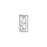 Sterling Silver Square Charm Pendant with Princess Cut Cubic Zirconia, Geometric Minimalist Jewelry