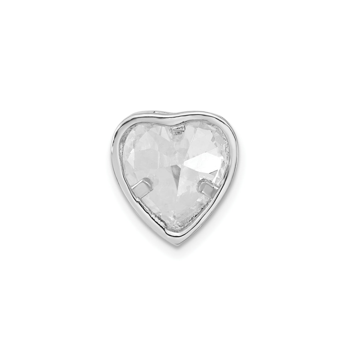 Sterling Silver Heart Charm with Cubic Zirconia, Romantic Pendant Jewelry for Women