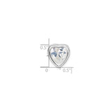 Sterling Silver Heart Charm with Cubic Zirconia, Romantic Pendant Jewelry for Women