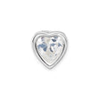 Sterling Silver Heart Charm with Cubic Zirconia, Romantic Pendant Jewelry for Women