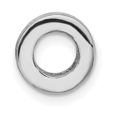 Sterling Silver Charm Bead with Cubic Zirconia, Openwork Linear Design, Modern Minimalist Style