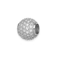 Sterling Silver Charm Bead with Cubic Zirconia, Sparkling Pavé Slide Design, Round Spacer Style