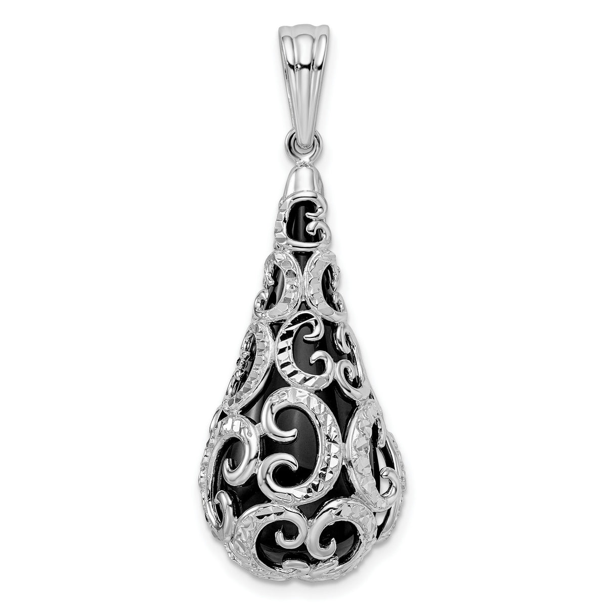 Teardrop Charm Pendant in Real 925 Sterling Silver