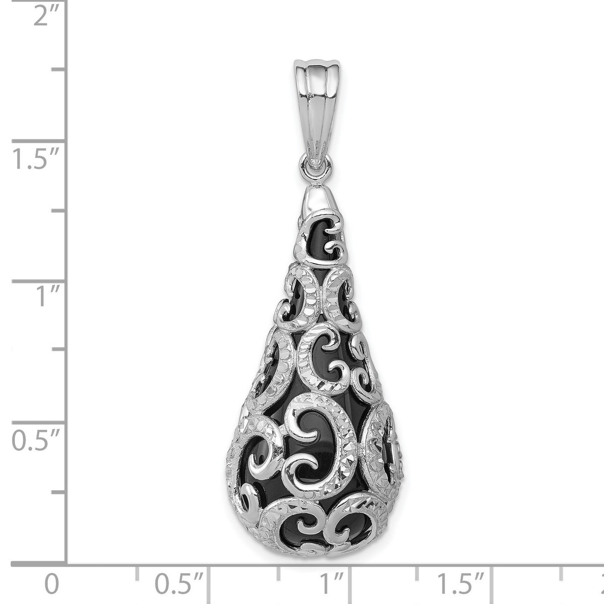 Teardrop Charm Pendant in Real 925 Sterling Silver
