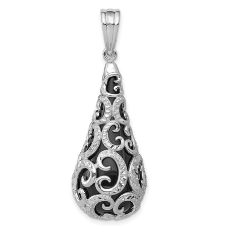 Teardrop Charm Pendant in Real 925 Sterling Silver
