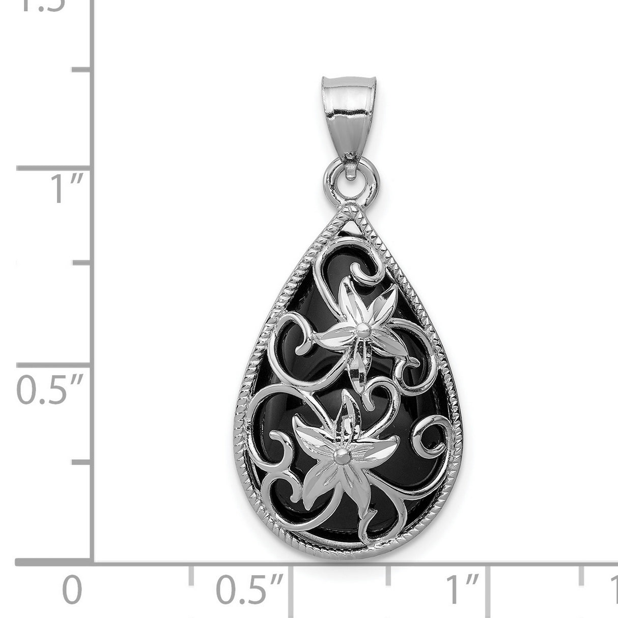 Onyx Charm Pendant in Real 925 Sterling Silver