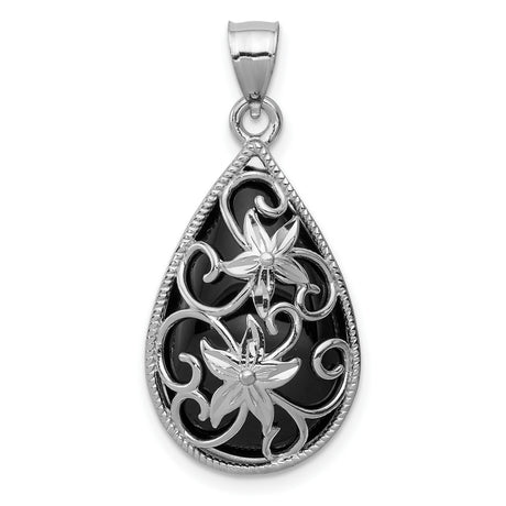 Onyx Charm Pendant in Real 925 Sterling Silver