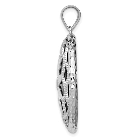 Sterling Silver Mandala Pendant with Onyx, Floral Petal Design and Beaded Detail