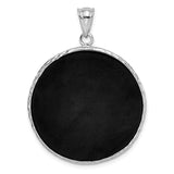 Sterling Silver Mandala Pendant with Onyx, Floral Petal Design and Beaded Detail