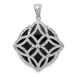Fancy Diamond Cut Onyx Charm Pendant in Real 925 Sterling Silver