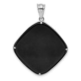 Textured and Onyx Charm Pendant in Real 925 Sterling Silver