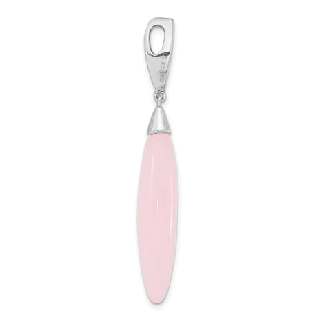 Sterling Silver Pendant with Marquise Pink Cubic Zirconia and Pavé Accents, Feminine Chic Design