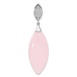 Sterling Silver Pendant with Marquise Pink Cubic Zirconia and Pavé Accents, Feminine Chic Design
