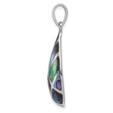 Sterling Silver Teardrop Pendant with Abalone Shell Mosaic, Boho Beach Style