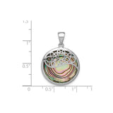 Sterling Silver Pendant with Abalone, Abstract Bubble Design, Ocean Tones, Boho Beach Style
