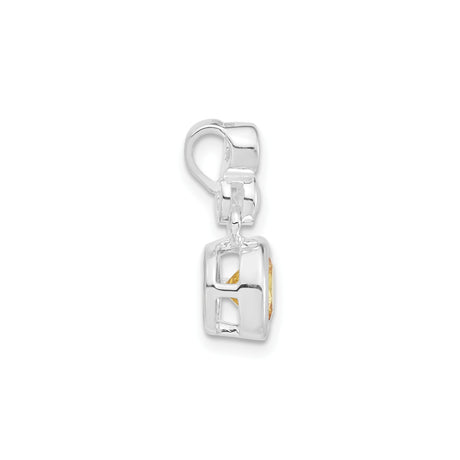 Sterling Silver Pendant with Yellow Cubic Zirconia and Clear Stone Accents for Women