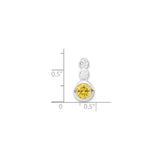 Sterling Silver Pendant with Yellow Cubic Zirconia and Clear Stone Accents for Women
