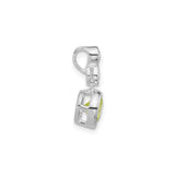 Sterling Silver Vertical Pendant with Cubic Zirconia, Bezel Set Minimalist Design for Women