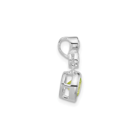 Sterling Silver Vertical Pendant with Cubic Zirconia, Bezel Set Minimalist Design for Women