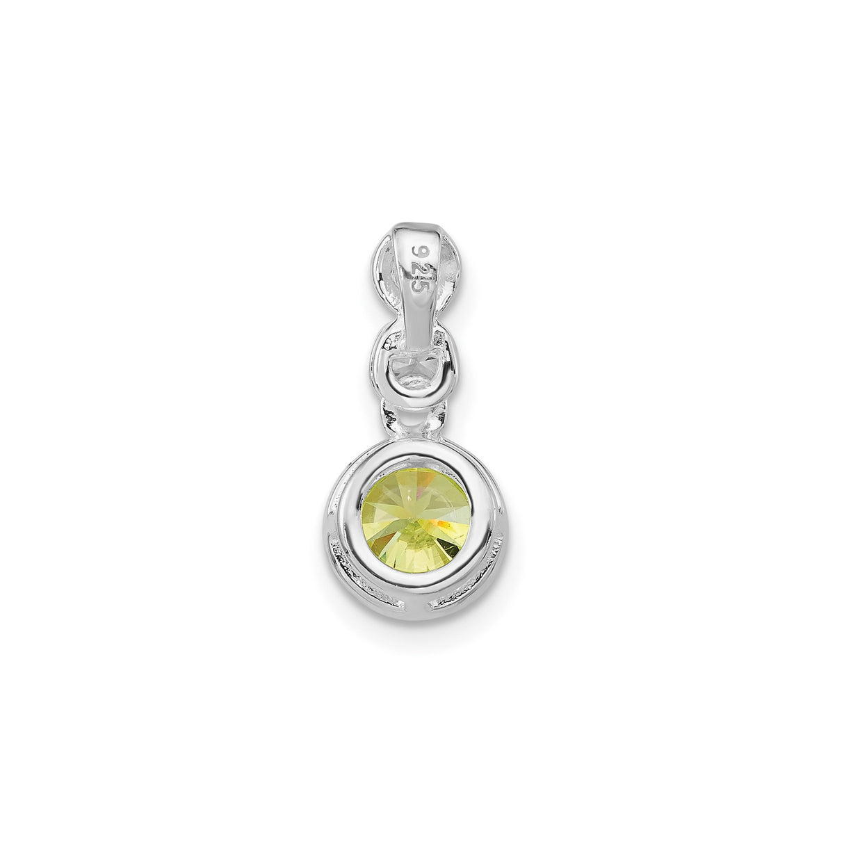 Sterling Silver Vertical Pendant with Cubic Zirconia, Bezel Set Minimalist Design for Women