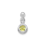 Sterling Silver Vertical Pendant with Cubic Zirconia, Bezel Set Minimalist Design for Women