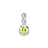 Sterling Silver Vertical Pendant with Cubic Zirconia, Bezel Set Minimalist Design for Women