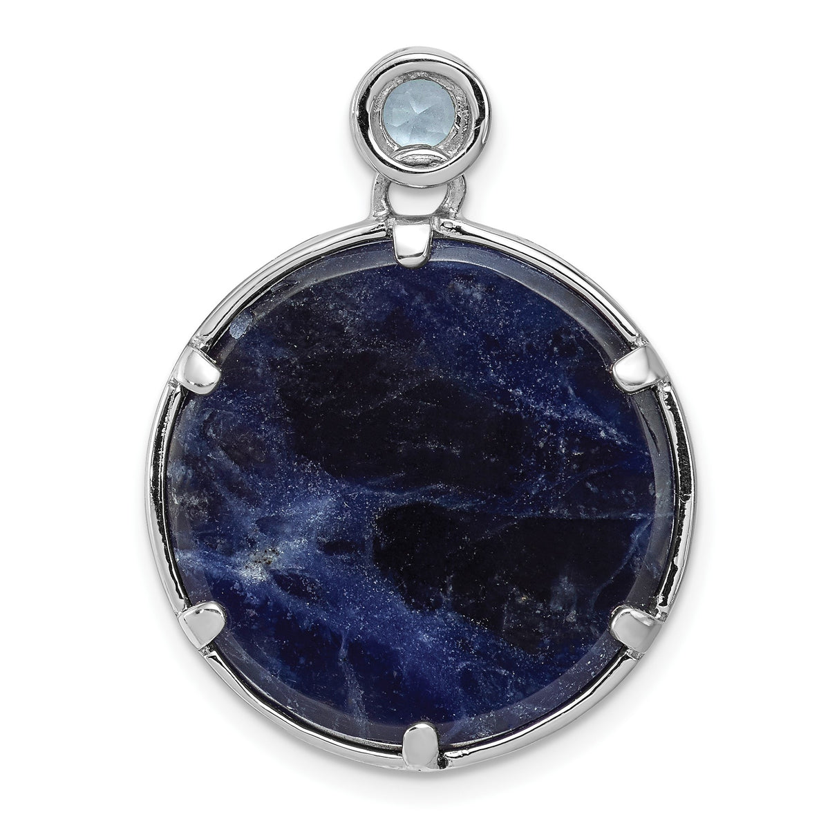 Sterling Silver Celtic Knot Pendant with Sky Blue Topaz and Sodalite Accent