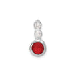 Sterling Silver Pendant with Red Gemstone and Cubic Zirconia, July Birthstone, Minimalist Heart Design