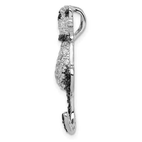 CZ Cat Slide Charm Pendant in Real 925 Sterling Silver