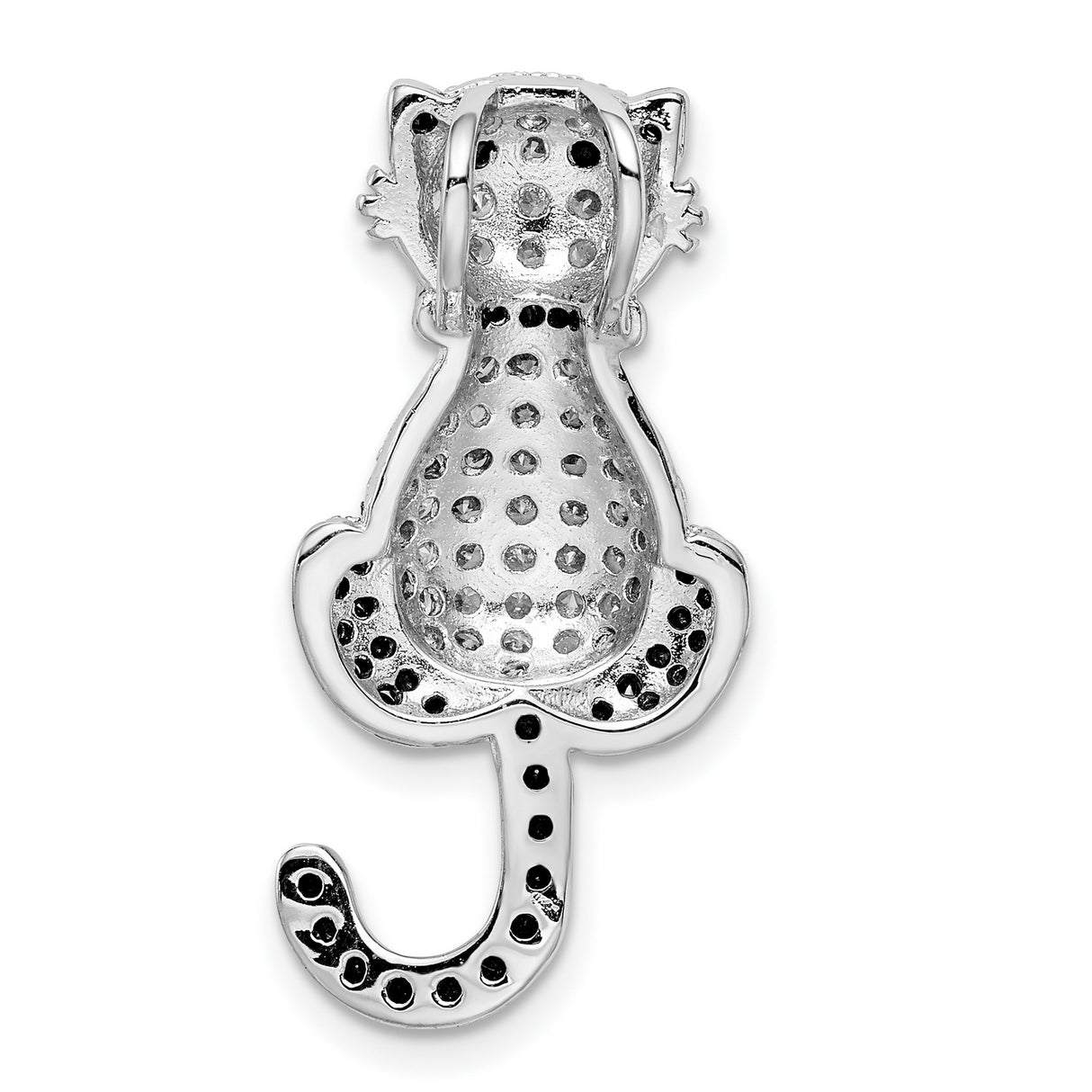 CZ Cat Slide Charm Pendant in Real 925 Sterling Silver