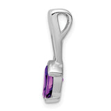 Amethyst Charm Pendant in Real 925 Sterling Silver