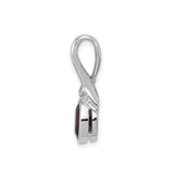 Sterling Silver Pendant with Garnet and Cubic Zirconia Accents, Romantic January Birthstone Jewelry
