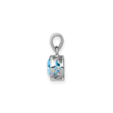 Sterling Silver Pendant with Faceted Sky Blue Topaz, Round Bezel, Minimalist Style for Women