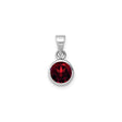 Sterling Silver Garnet Pendant with Bezel Setting, Minimalist January Birthstone Jewelry for Women