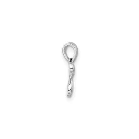 Sterling Silver Butterfly Pendant with Cubic Zirconia Accent, Polished and Textured Finish