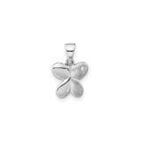 Sterling Silver Butterfly Pendant with Cubic Zirconia Accent, Polished and Textured Finish