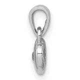 Sterling Silver Heart Pendant with Cubic Zirconia, Open Heart Design for Women