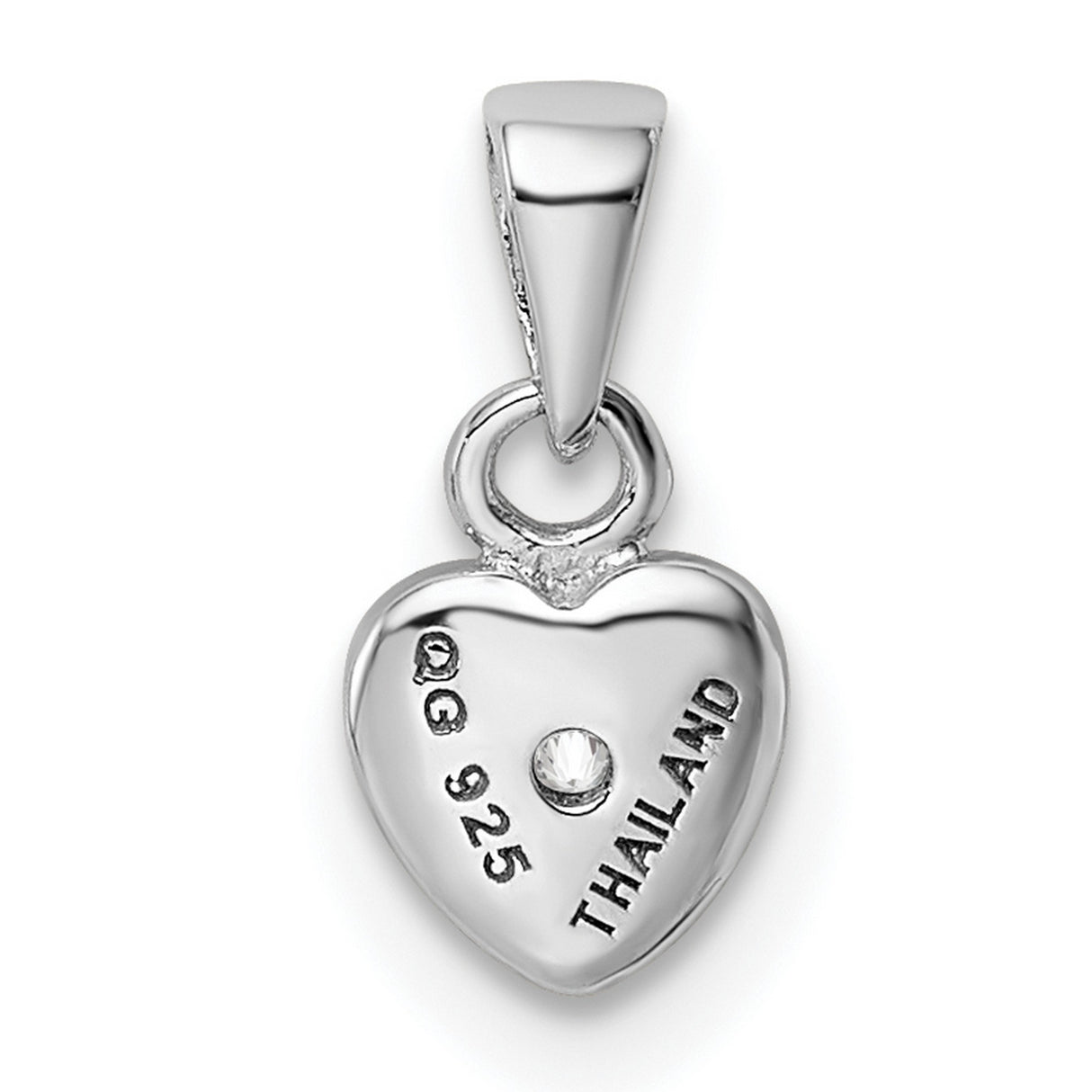 Sterling Silver Heart Pendant with Cubic Zirconia, Open Heart Design for Women