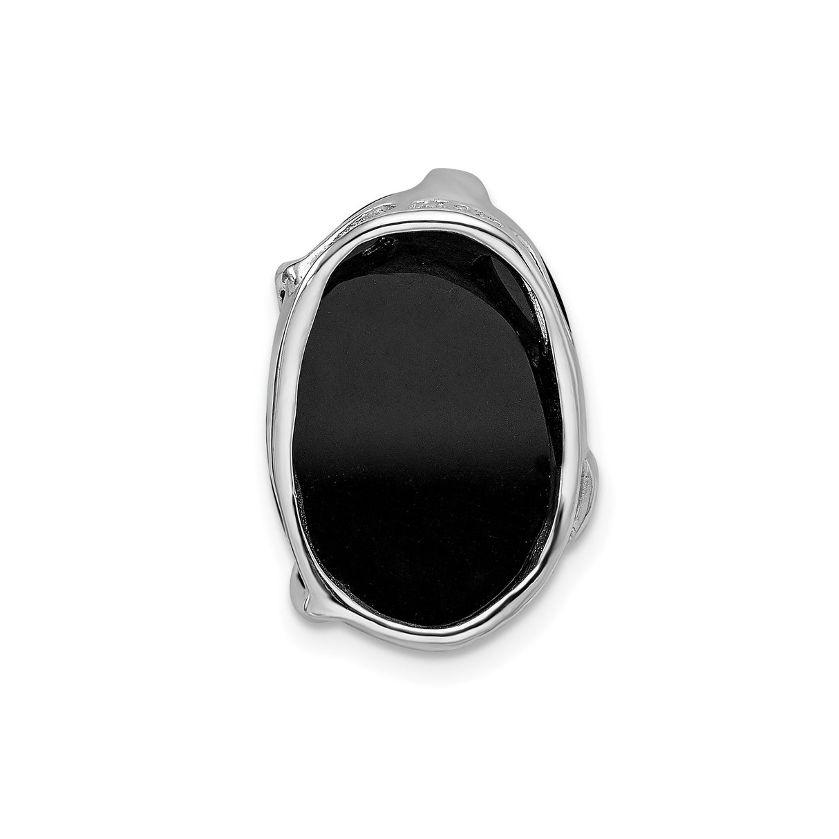 Sterling Silver Pendant with Onyx and Cubic Zirconia, Flowing Vine Design for Women