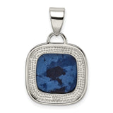 Sodalite Stone Charm Pendant in Real 925 Sterling Silver