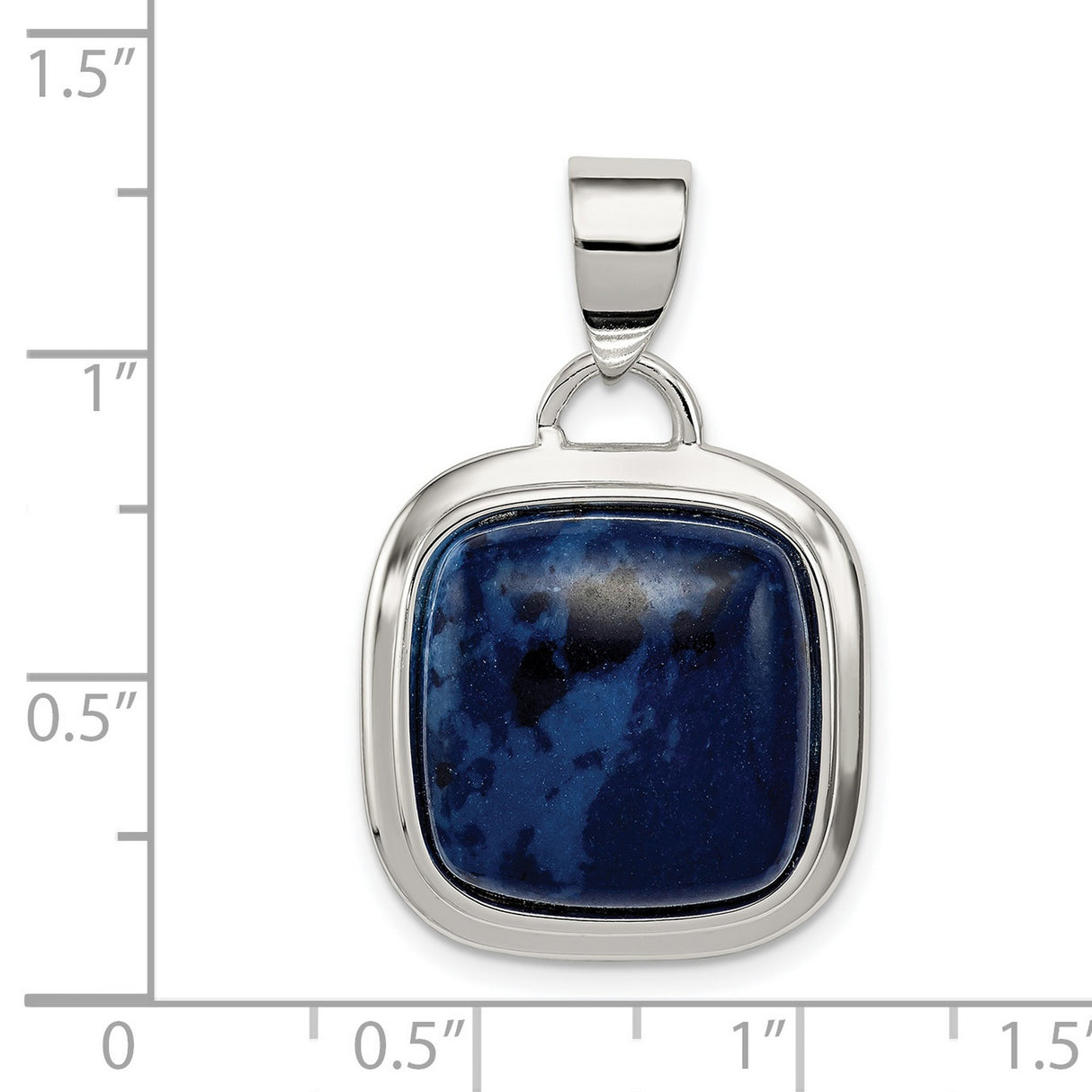 Sodalite Stone Charm Pendant in Real 925 Sterling Silver
