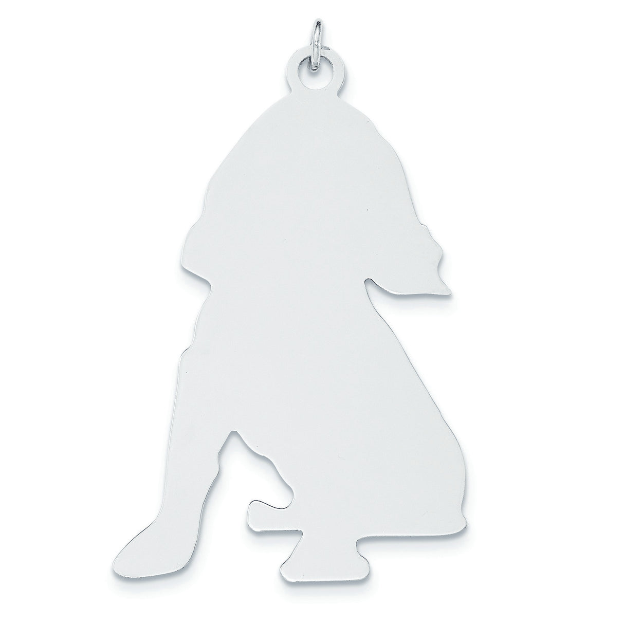 Sterling Silver Dog Silhouette Pendant, Sitting Spaniel Profile Keepsake Charm