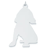 Sterling Silver Dog Silhouette Pendant, Sitting Spaniel Profile Keepsake Charm
