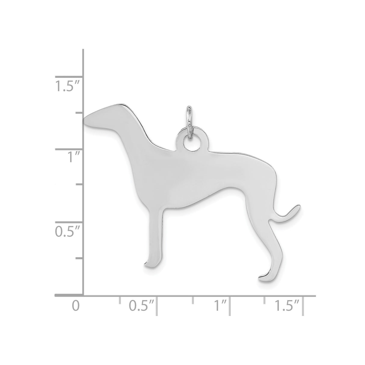 Sterling Silver Greyhound Silhouette Pendant, Minimalist Dog Shape Jewelry for Women or Unisex Wear