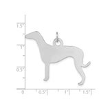 Sterling Silver Greyhound Silhouette Pendant, Minimalist Dog Shape Jewelry for Women or Unisex Wear