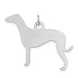 Sterling Silver Greyhound Silhouette Pendant, Minimalist Dog Shape Jewelry for Women or Unisex Wear